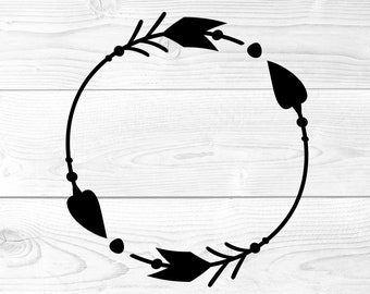 Arrow Wreath Cut File, Arrow Circle png, Arrow Frame svg, Arrow Monogram dxf, Commercial Use Digital Download, Cricut Designs
