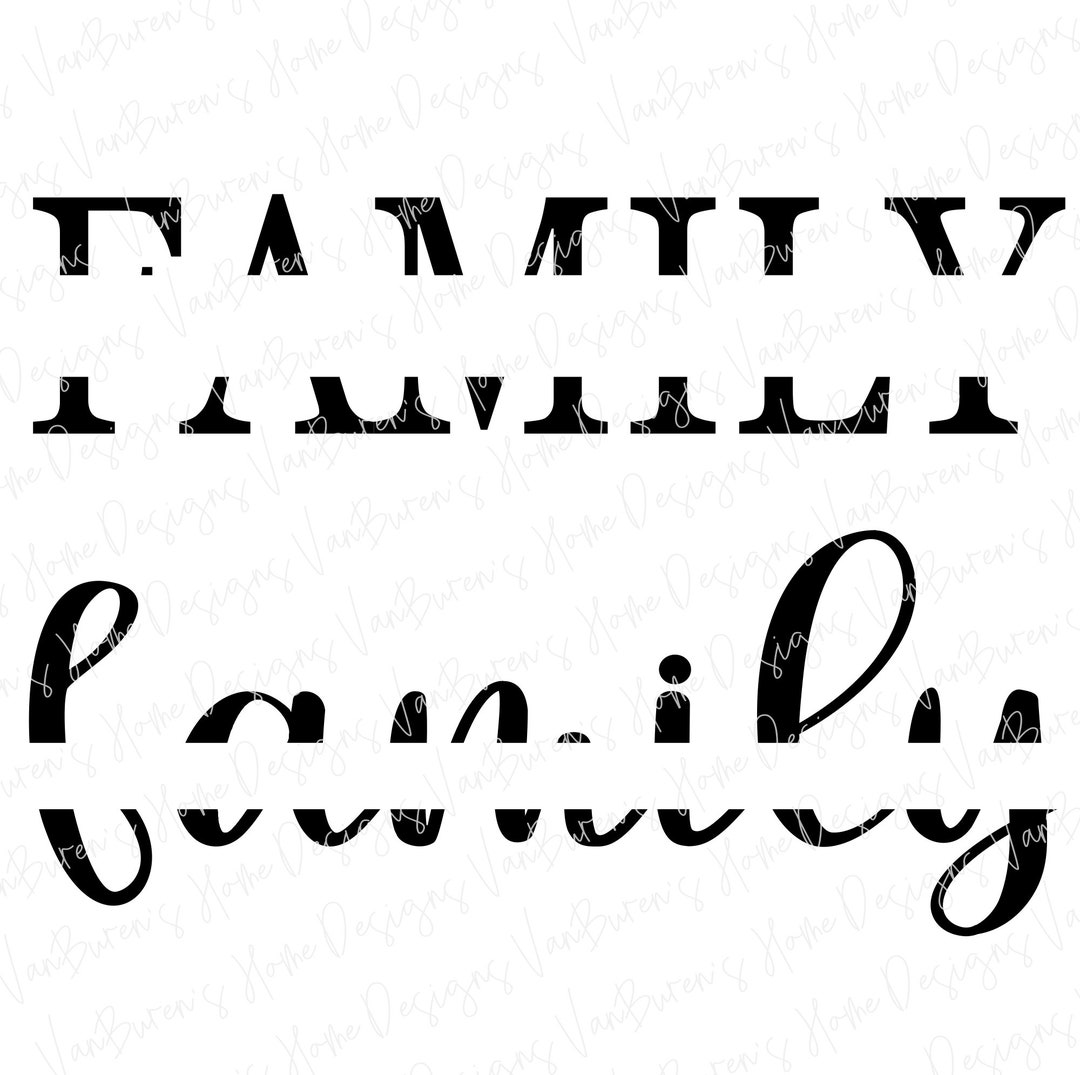 Family Split Monogram Family Name Sign Svg Digital Download Cut Files
