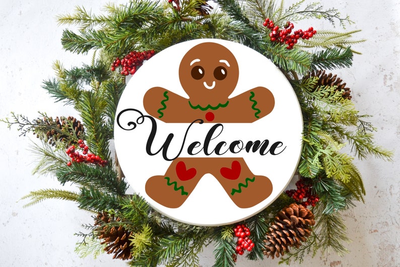 Gingerbread Man Split Name Frame: Christmas Monogram (digital Download ...
