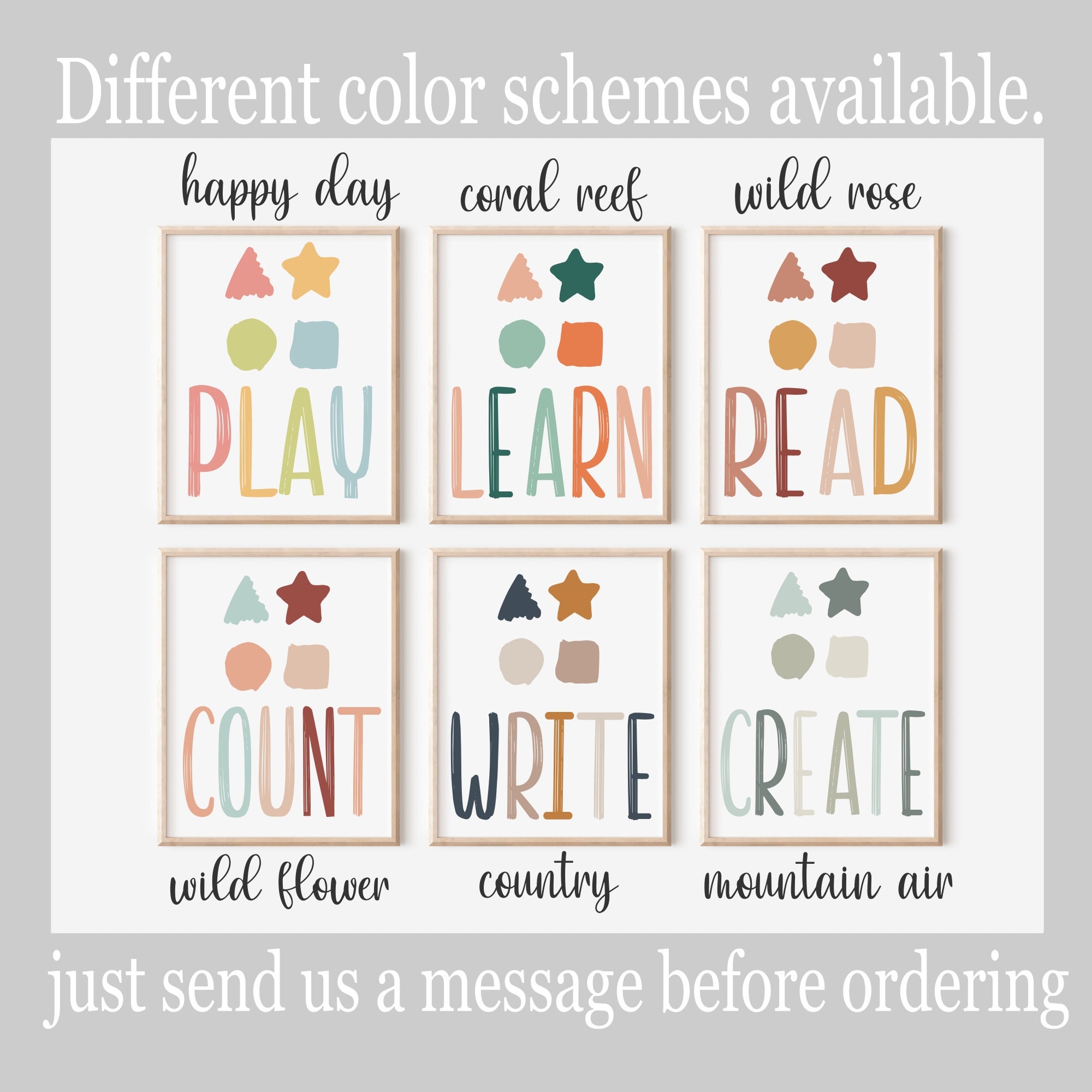 Split Rainbow Printable Art Set Rainbow Print Nursery Etsy