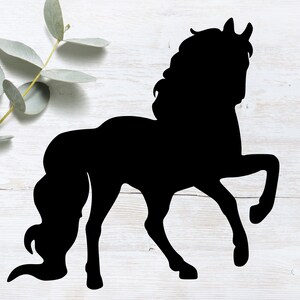 Arquivo de corte de cavalo empinado de menina, formatos svg, dxf, eps, pdf e png