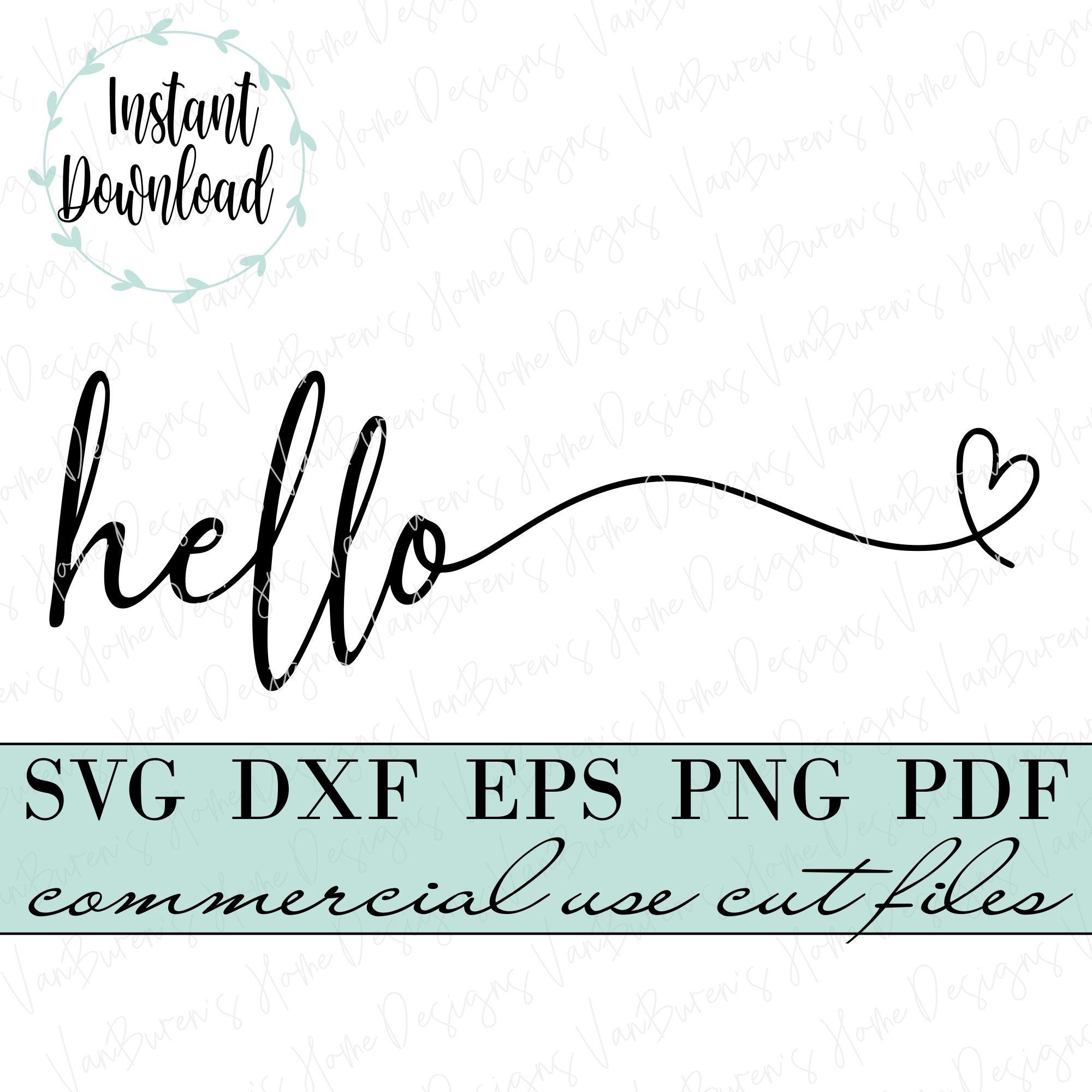 Hello SVG: Cursive Welcome Sign Cut Files (digital Download) - Etsy
