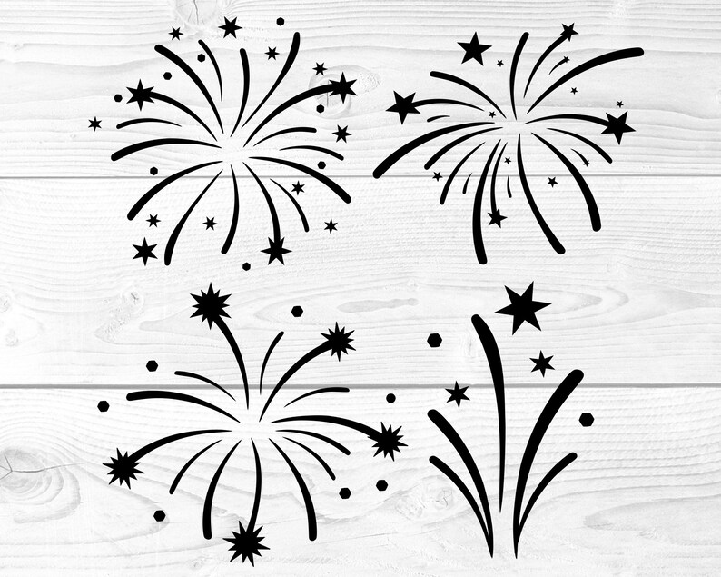 Firework Cut File Bundle for Sublimation, Cricut, Silhouette, Laser ...