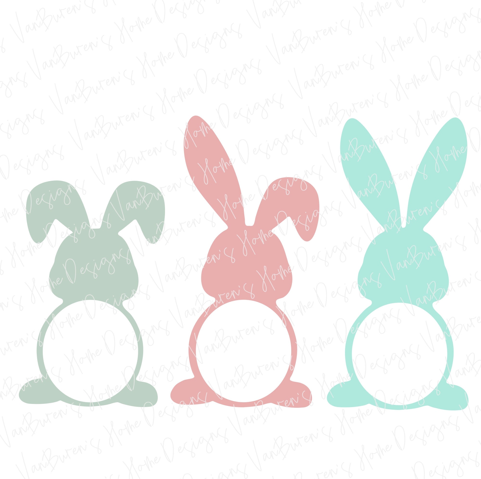 Easter Monogram Svg Easter Name Tags Bunny Monogram Svg Etsy