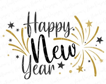 Happy New Year SVG Cut File: New Years Eve Designs (Digital Download)