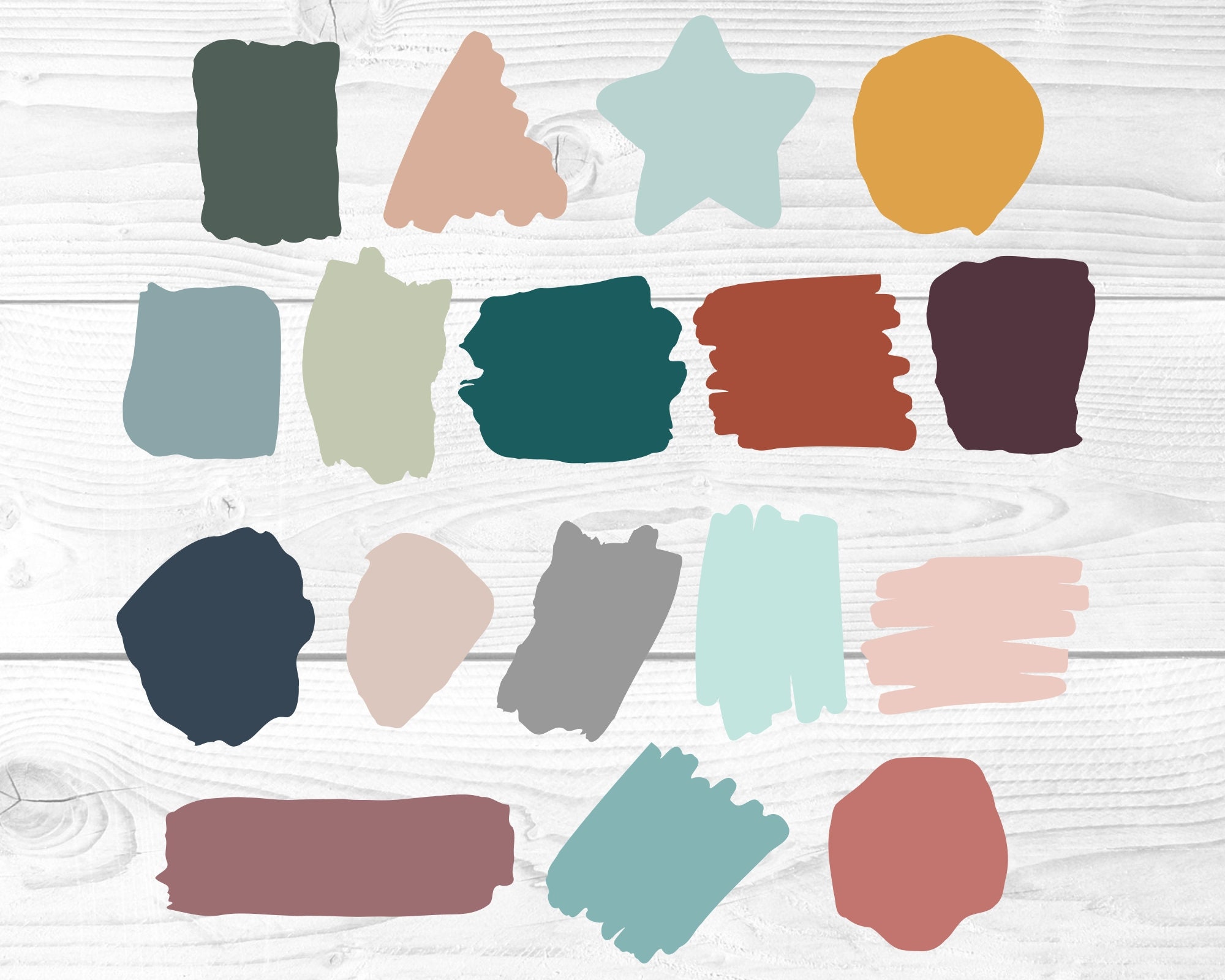 Paint Swatch Svg Bundle Commercial Paint Brush Stroke Cut Etsy