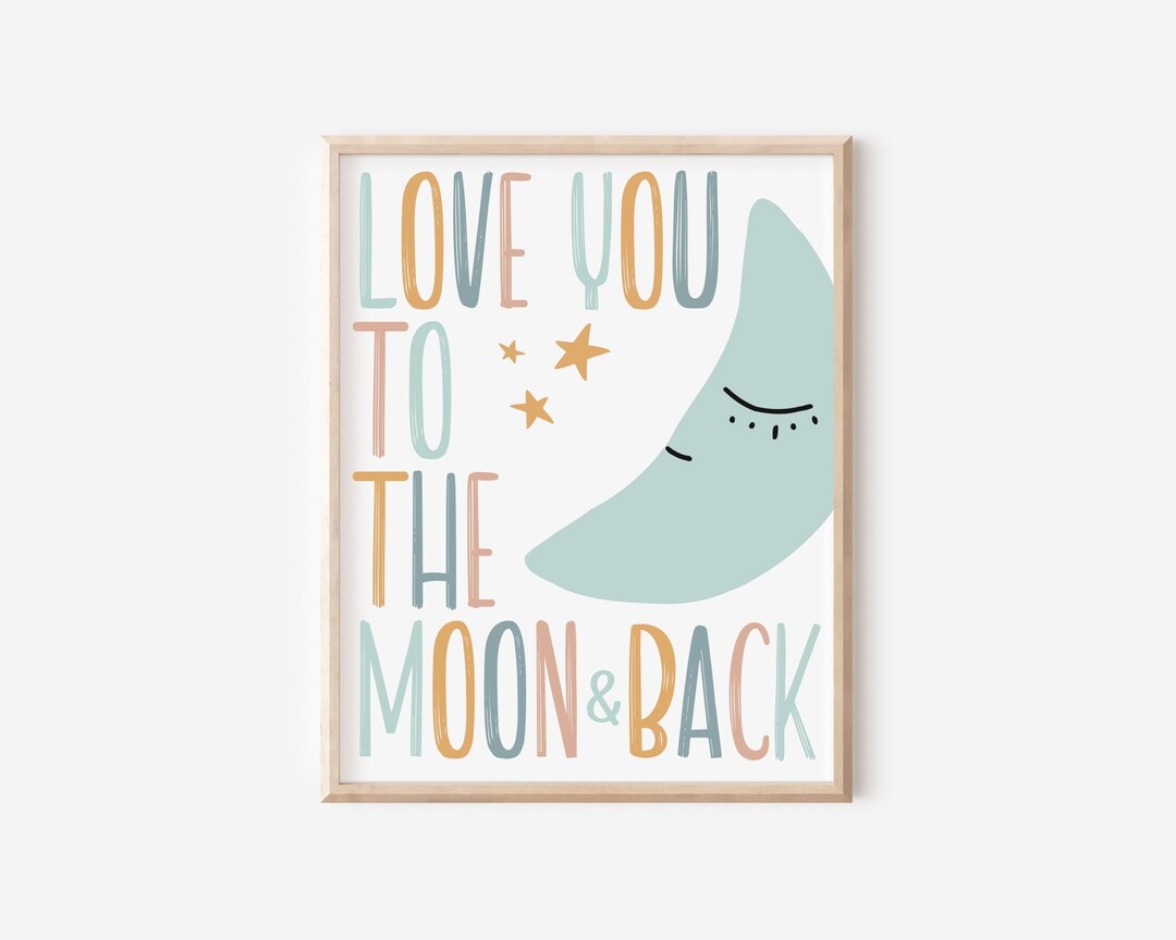 Love You to the Moon and Back Printable Nursery Rhyme Wall - Etsy