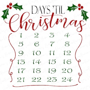 Christmas Countdown SVG, Sleeps Til Christmas svg, Days Until Christmas svg, Christmas Sign svg, Countdown svg
