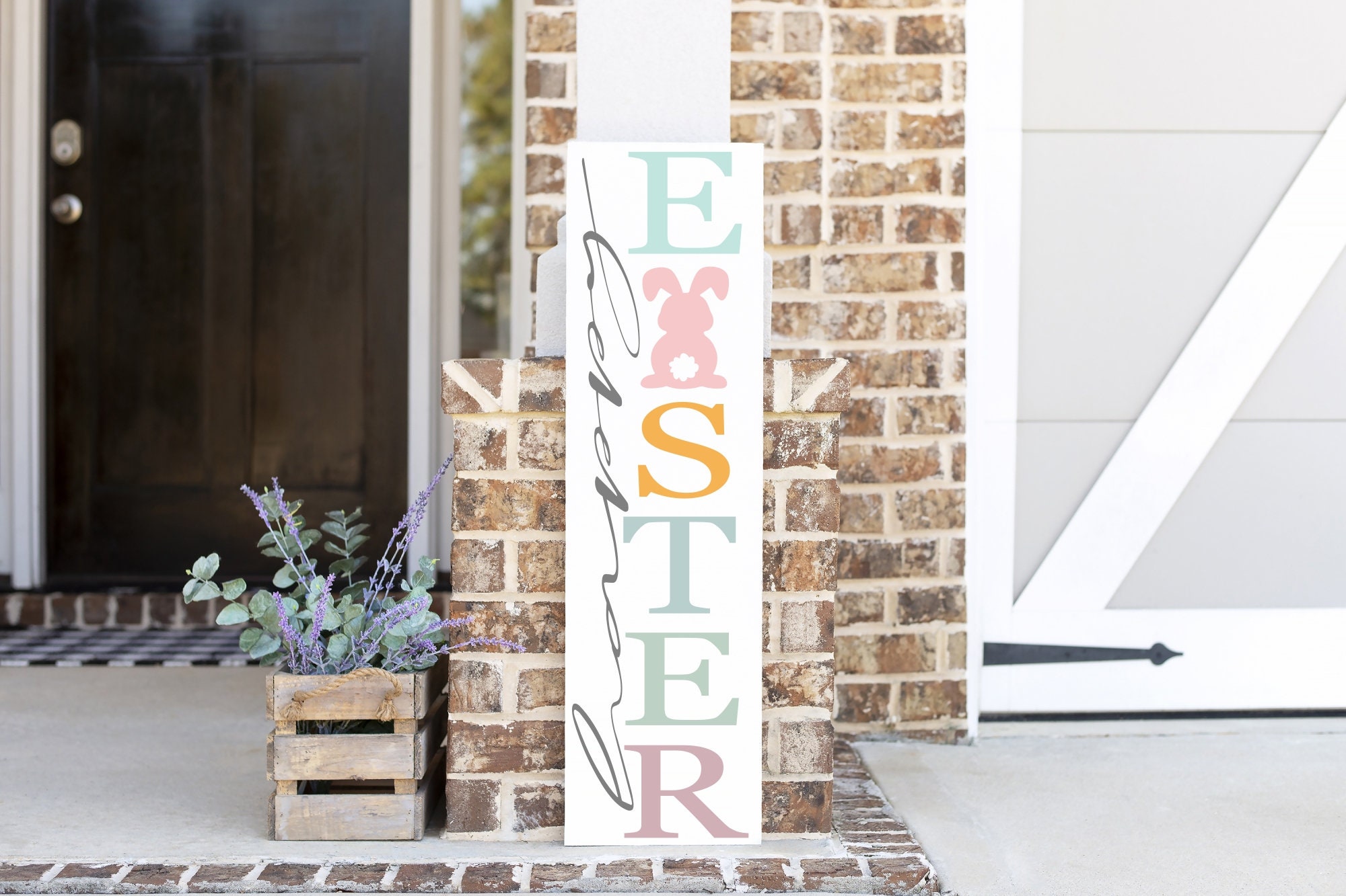 Happy Easter Porch Sign SVG: Vertical Spring Sign Cricut Design ...