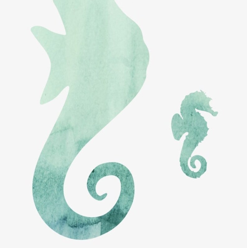 Mom and Baby Seahorse Printable Nursery Ocean Print Kids - Etsy