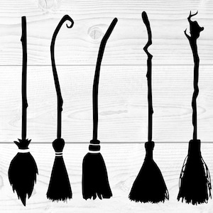 Witches Broom Bundle, Broomstick svg, Witch Accessories Cut Files, Commercial Use Designs