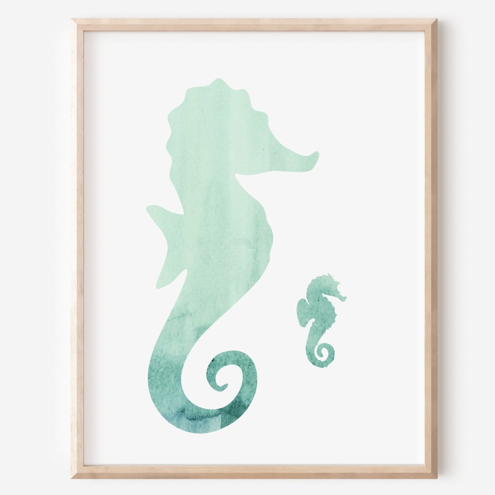 Mom and Baby Seahorse Printable Nursery Ocean Print Kids - Etsy