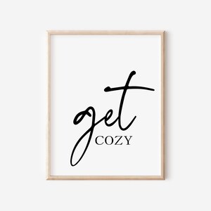 Get Cozy Printable, Living Room Wall Art, Minimalist Prints, Over the ...