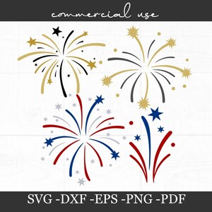 Firework cut file bundle for sublimation, cricut, silhouette, laser machines. svg, dxf, eps, pdf, png