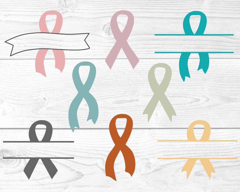 Cancer Awareness Ribbon Cut File Bundle, Awareness Ribbons Svg, Cancer ...