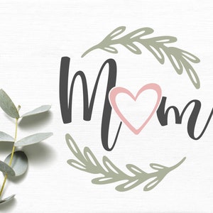 Fichier de coupe de couronne de coeur de maman, Formats svg dxf eps png et pdf