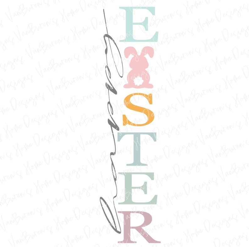Happy Easter Porch Sign SVG: Vertical Spring Sign Cricut Design ...