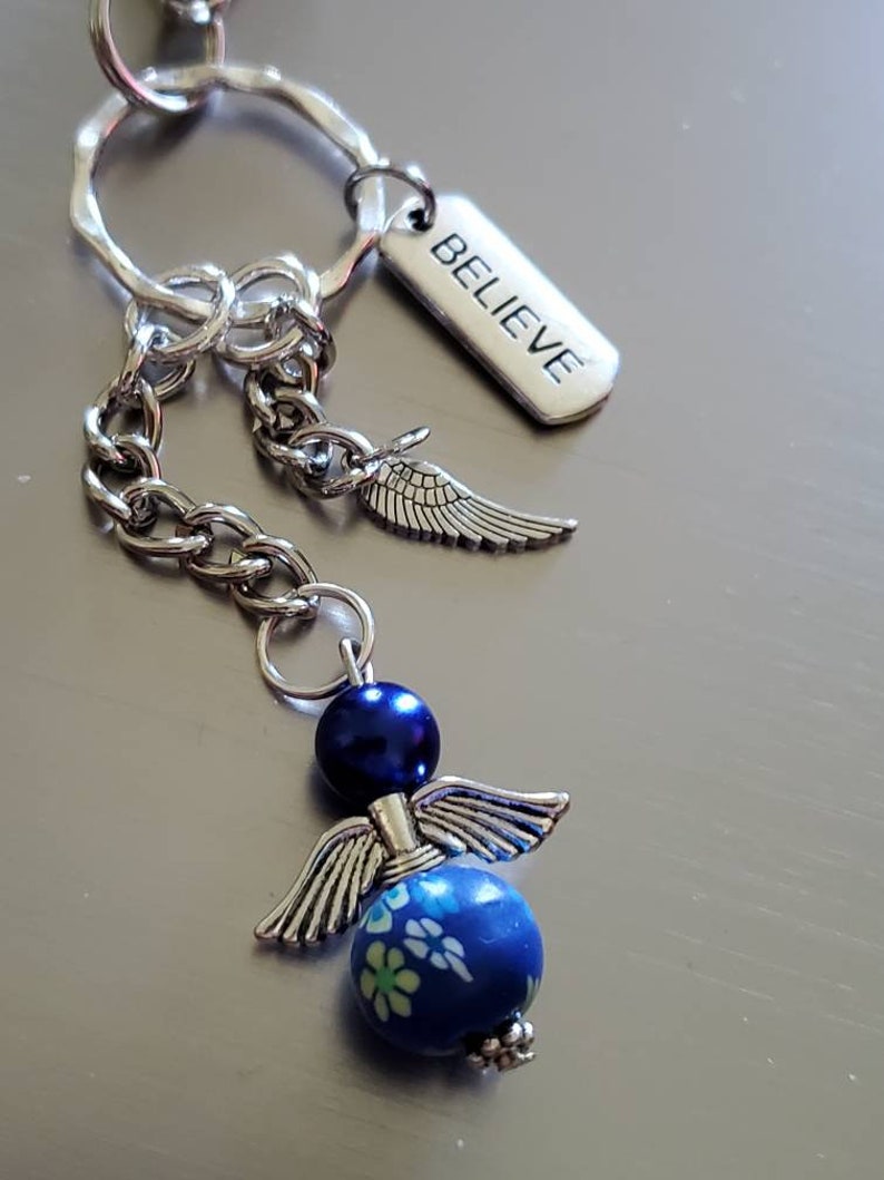 Blue Guardian Angel Purse Charms Dangle