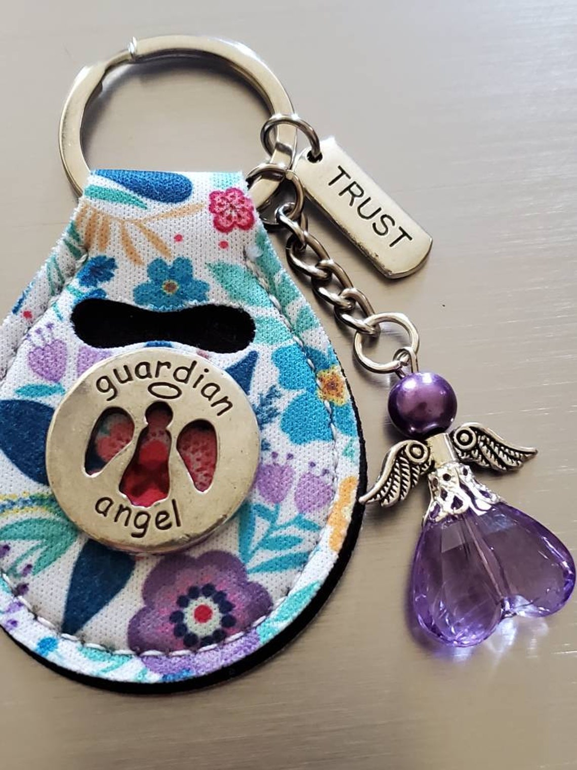 Guardian Angel Pocket Token Purse Dangle With Angel Charm And Etsy