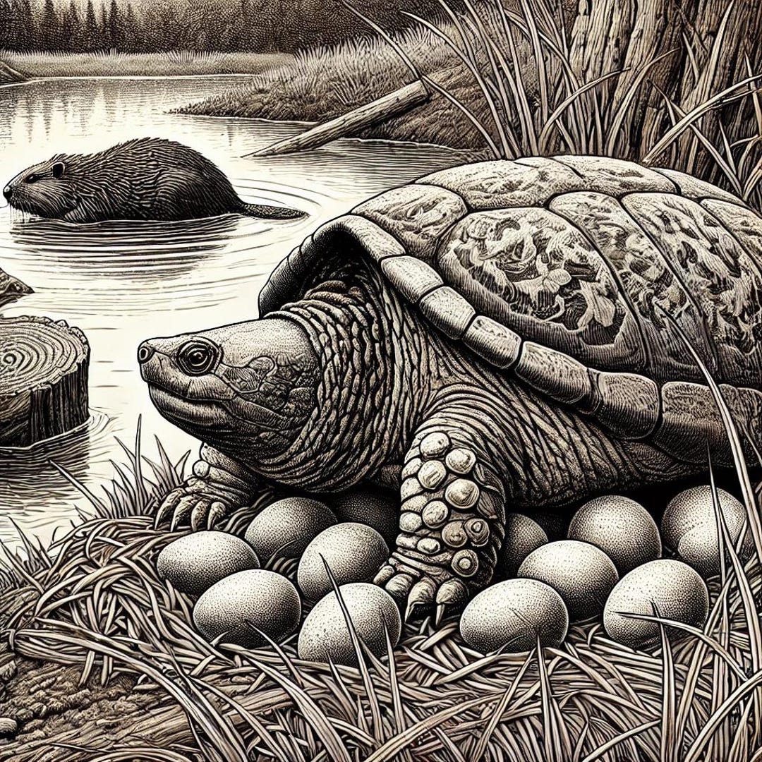 Snapping Beaver Snapping Turtle Beaver Pond - Etsy