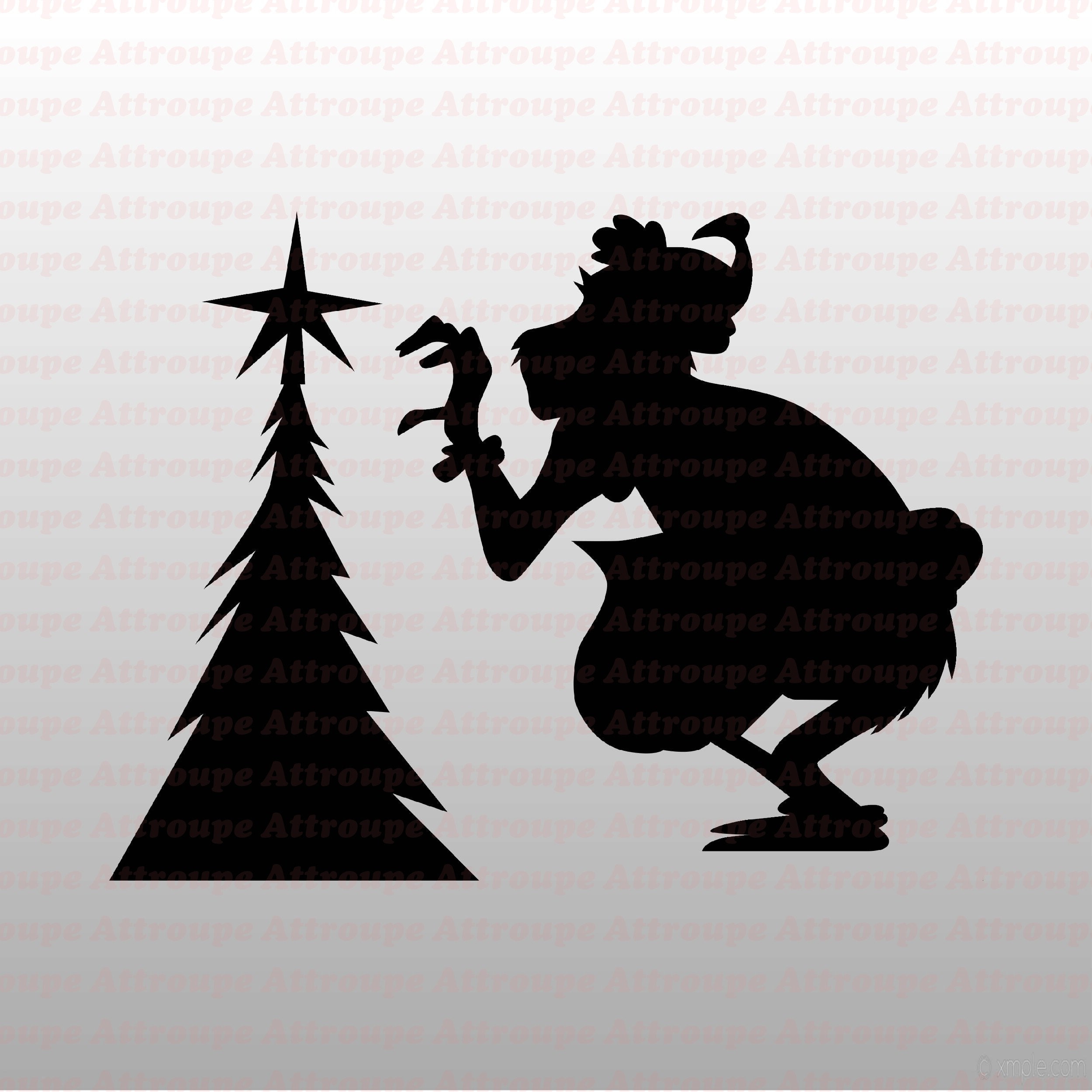 Silhouette Grinch Christmas Dr Seuss SVG 3 svg dxf Cricut | Etsy