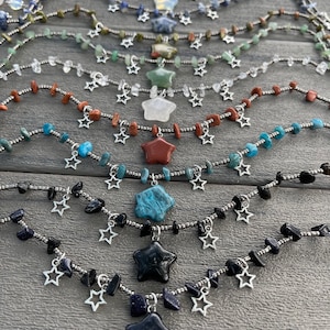 Healing crystals stars choker/necklace / crystal star