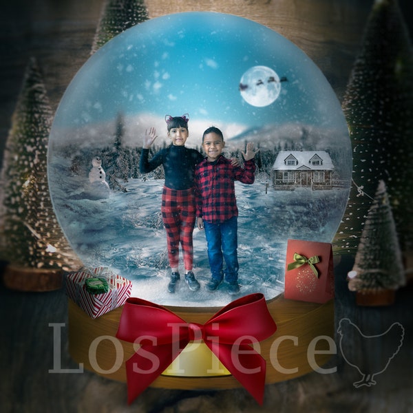 Christmas, Digital background, Winter background, Snow Globe, Winter Snow, Christmas Snow Globe, Digital Manipulation