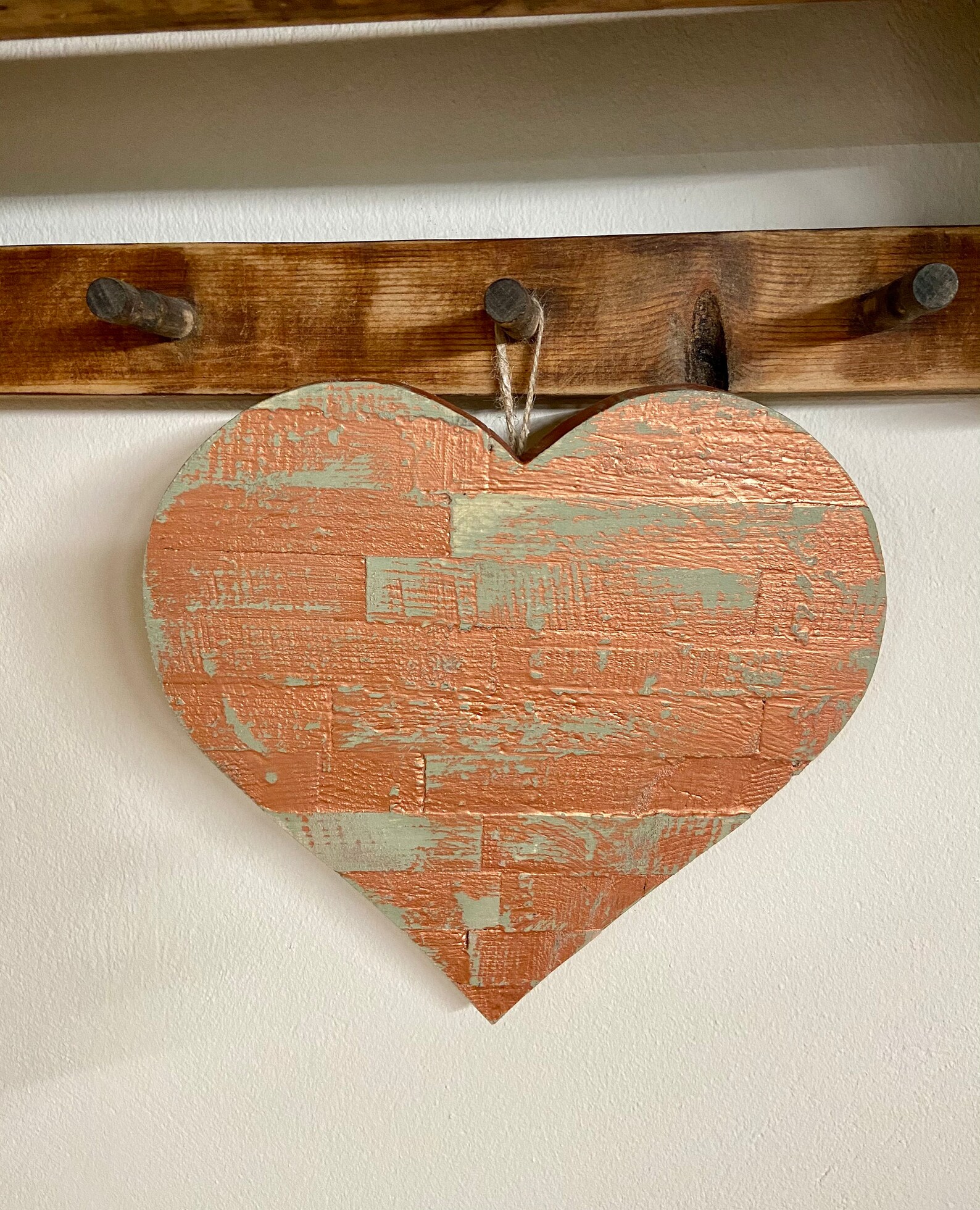 Handcrafted Rustic Wood Hanging Heart Heart Wall Hanging Etsy