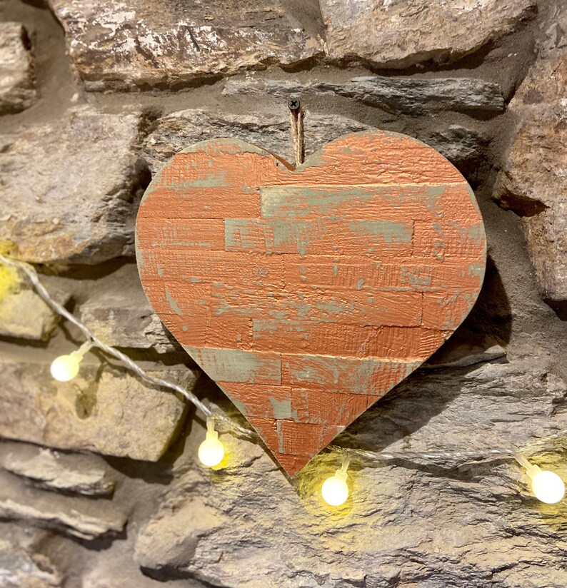 Handcrafted Rustic Wood Hanging Heart Heart Wall Hanging Etsy