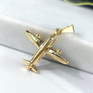 18k Gold Filled Airplane Vintage Style Charms Pendant Wholesale Jewelry Making Supplies