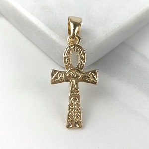 18k Gold Filled Fancy Talisman Ankh Cross Charm Wholesale Jewelry Supplies