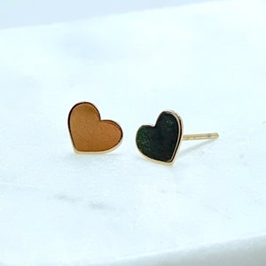 18k Gold Filled 8mm Heart Stud Earrings, Wholesale Jewelry Making Supplies