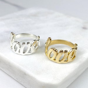 18k Gold Filled Love Ring, Letters Words, Gold or Silver, Wholesale Jewelry Making Supplies
