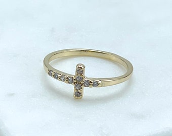 18k Gold Filled With Micro Cubic Zirconia Cross Wholesale Jewelry Supplies