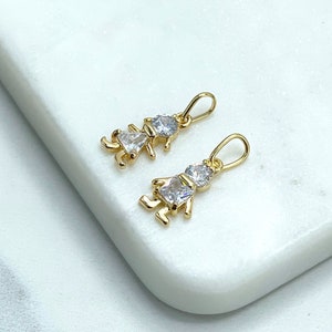 18k Gold Filled with Cubic Zirconia Boy or Girl Shape Pendant Charms, Wholesale Jewelry Making Supplies