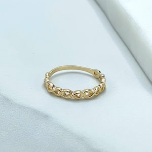 18k Gold Filled Cubic Zirconia Infinity Eternity Ring Wholesale Jewelry Supplies