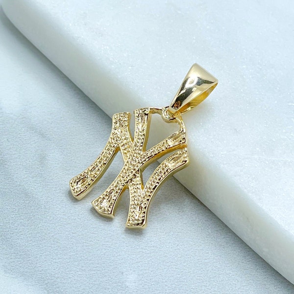 18k Gold Filled 1.3 inches NY Sport Team Charms Pendant Wholesale Jewelry Making Supplies