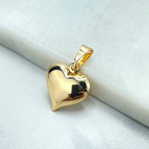 18k Gold Filled Puffed Puf 3D 25mm Heart Charm Pendant, Romantic Jewelry, Wholesale Jewelry Making Supplies
