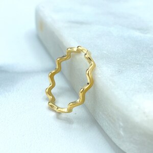 18k Gold Filled Wave Stacker Ring, Zig Zag Ring, Ziggy Stackable Ring, Wholesale Jewelry Making Supplies