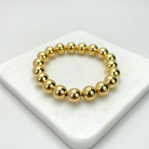 18k Gold Filled Stretch Beads Bracelet Available in 4 sizes For Wholesale and Jewelry Supplies