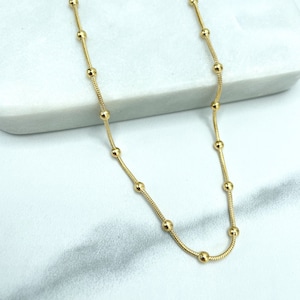 Catena satellitare riempita in oro 18k da 1 mm con lunghezza di 18 pollici o bracciale con lunghezza di 7 pollici, forniture all'ingrosso per la creazione di gioielli