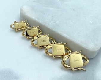 Double fermoir de sécurité pour coffre-fort rempli d'or 14 carats pour chaîne à maillons cubains, fermoir de rechange pour chaîne à maillons cubains de 6 mm, 8 mm, 10 mm, 12 mm, 14 mm