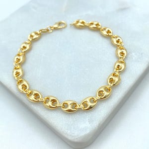 18k gold filled 6 mm Mariner-ankerketting, armband, dikke schakel Mariner-ketting schakelarmband, 7 inch, groothandel sieraden maken van benodigdheden