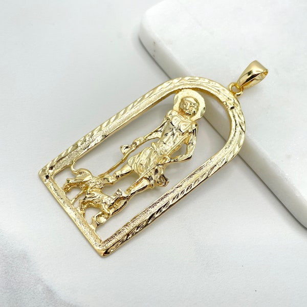 18k Gold Filled San Lazaro, Saint Lazarus, Pendant Charms, Wholesale Jewelry Making Supplies