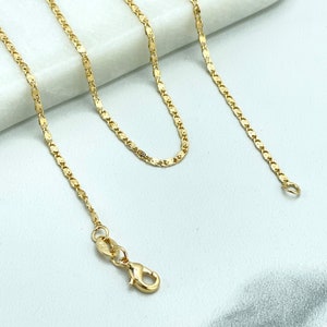 18k Gold Filled 1mm Turkish Rope Marquise Link Style Chain, Mariner Link Style, 16&quot;, 18&quot;, 20&quot; or 24&quot; Inches Long, Wholesale Jewelry Supplies