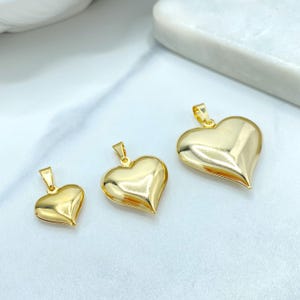 18K Gold Filled Piece, Curved Heart Profile, High Polish, Small, Medium, Large