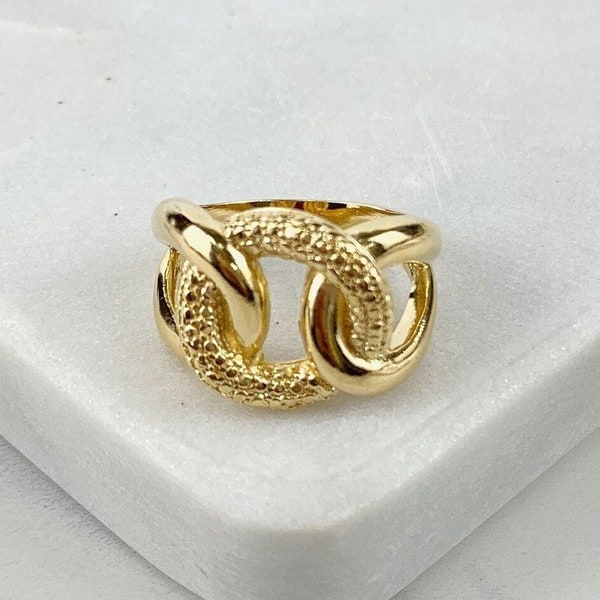 18k Gold Filled Rugged Circle Interlocked Loop Ring Wholesale Jewelry Supplies