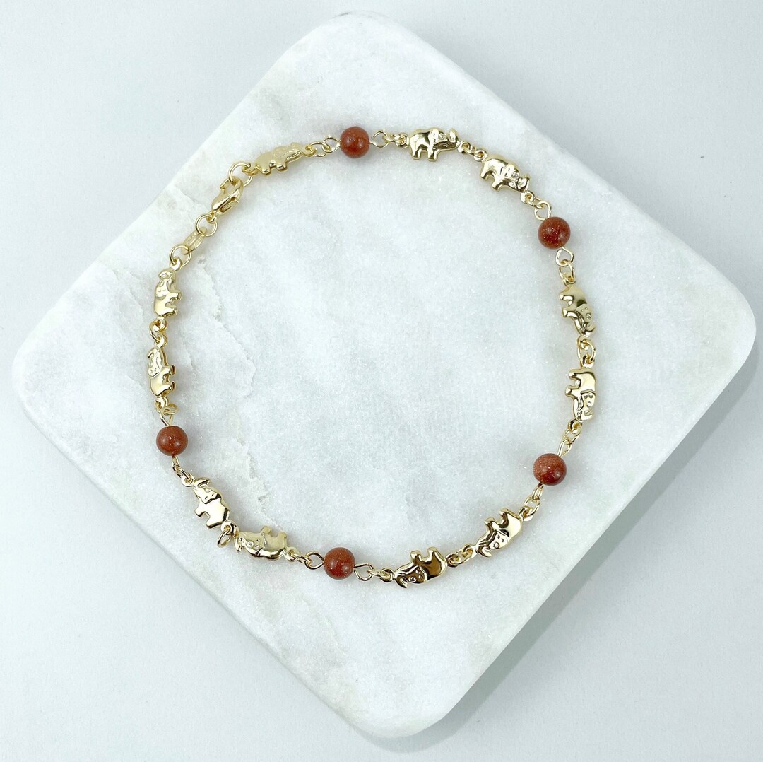 Gold Filled Layered Elephant Charm Anklet main image 0