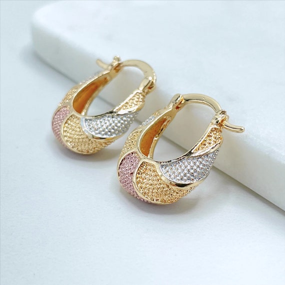Buy 18k Gold Filled Three Tone Earrings Wholesale Jewelry Making Supplies  Online in India - Etsy