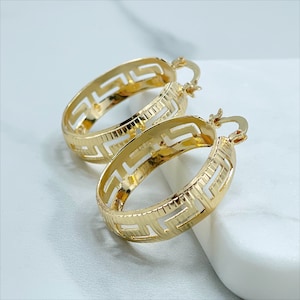 18k Gold Filled 30mm Z Modern Design Hoops Earrings, Wholesale and Jewelry Supplies